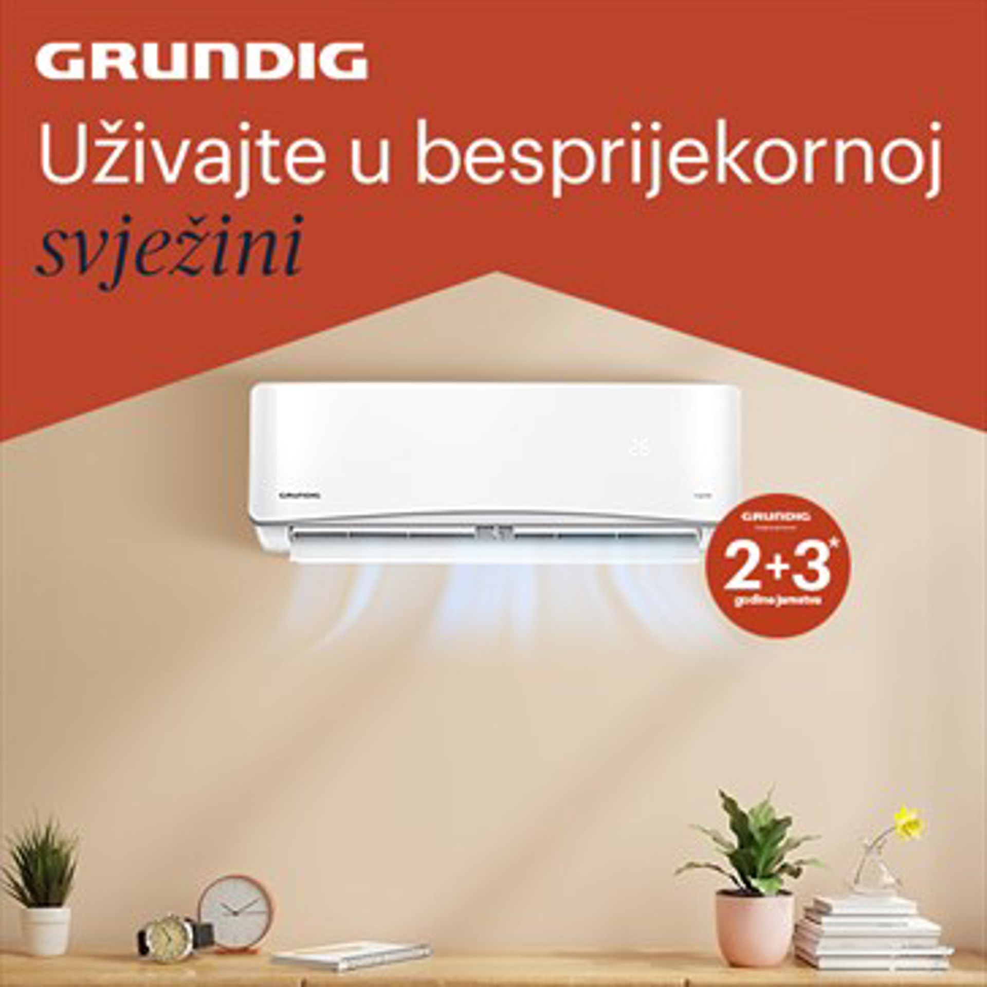 2+3 godine dodatnog jamstva za Grundig klima uređaje