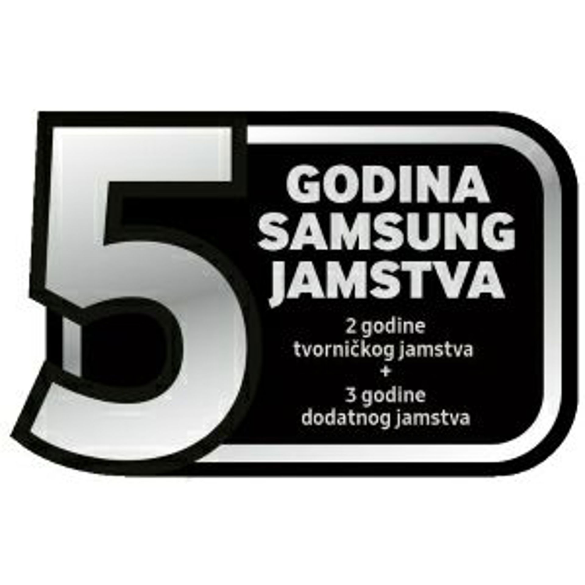 2 godine tvorničkog jamstva + 3 godine dodatnog jamstva na određene Samsung uređaje