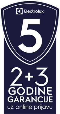 5 godina garancije (2 godine redovne + 3 godine dodatne garancije) na Electrolux bijelu tehniku