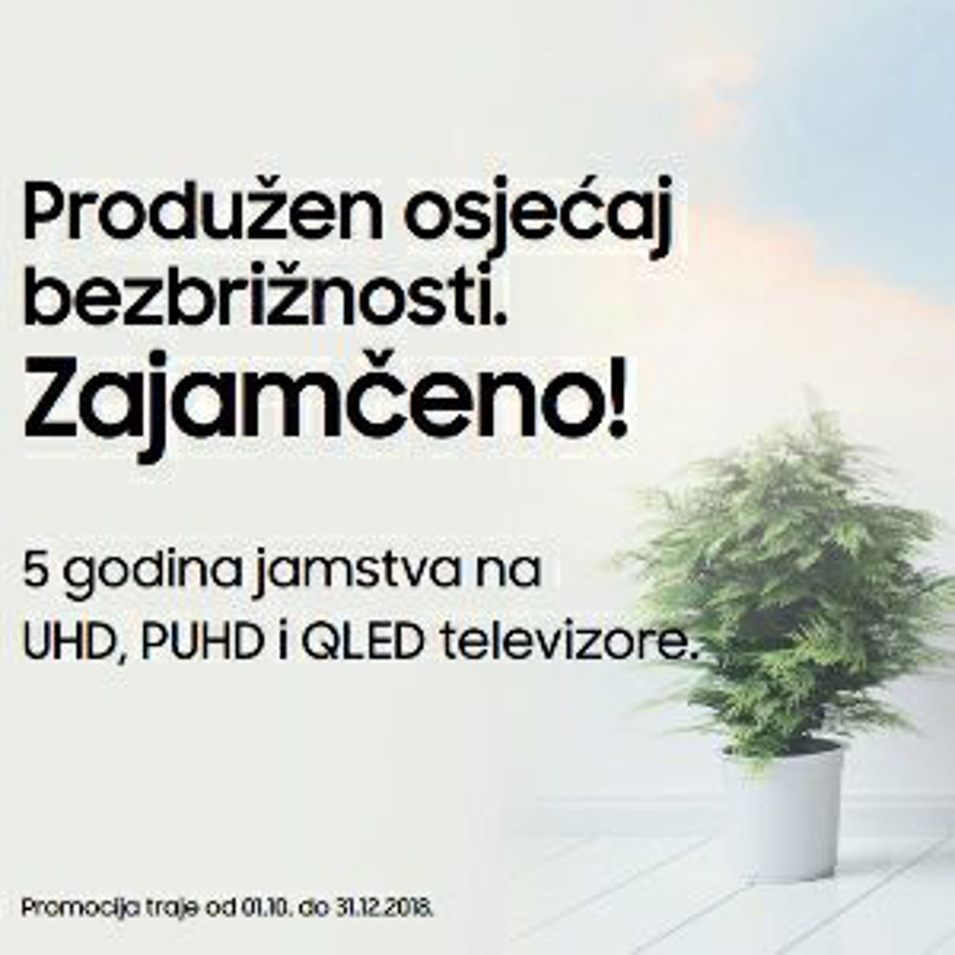 5 godina jamstva na Samsung UHD, PUHD i QLED televizore