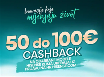 CashBack promocija odabranih modela Hisense klima uređaja