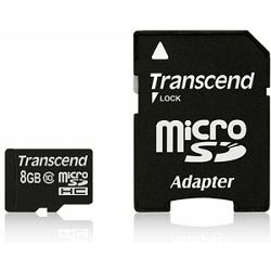 Memorijska kartica Transcend SD MICRO 8GB HC Class 10 + SD a